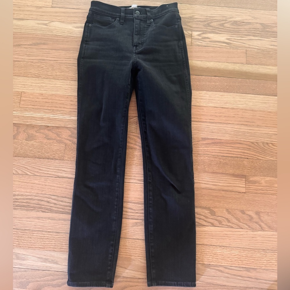 Madewell high rise stovepipe black jeans